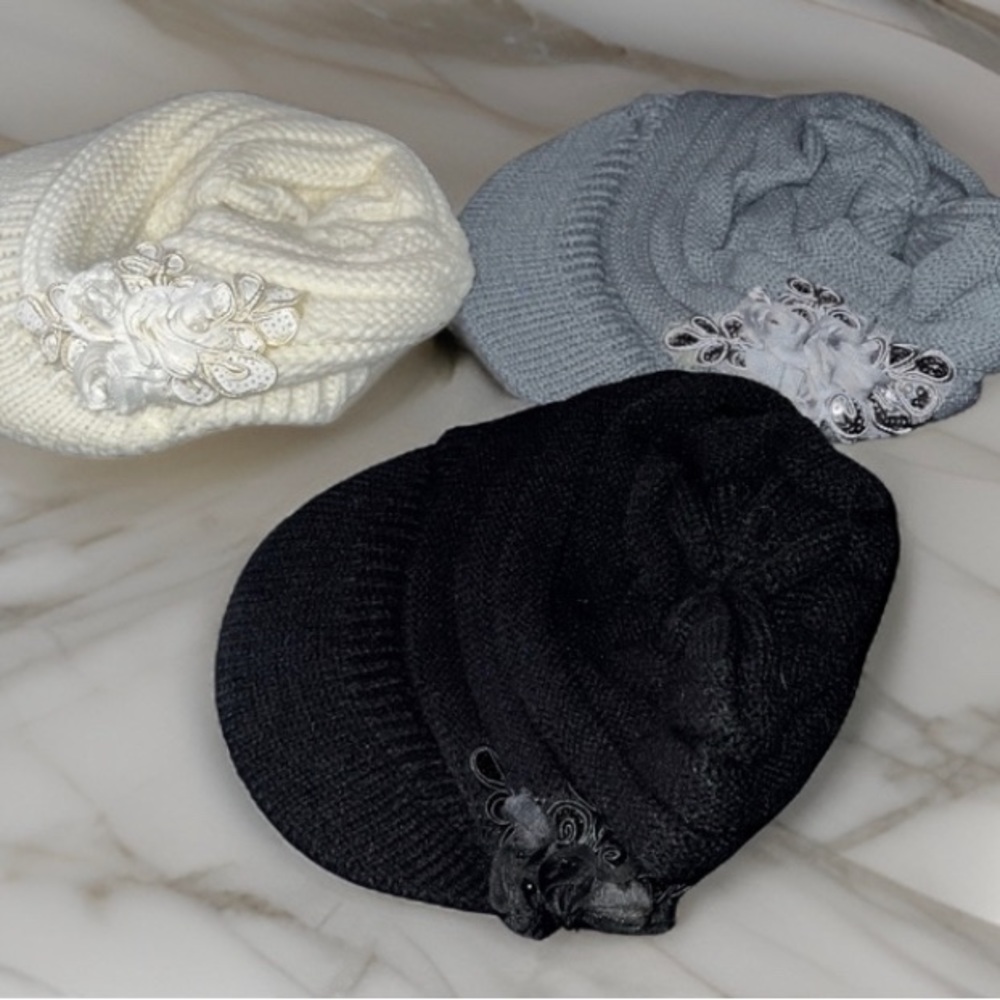 Knit Winter Hats W/Visor